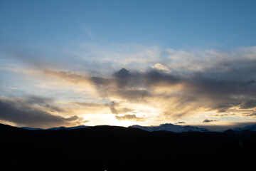 Last light over the rocky mountains