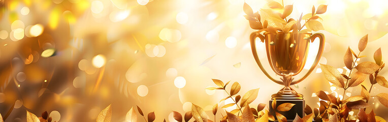 Surreal close-up of yellow tea leaves with golden textures, warm sunlight trophy in background