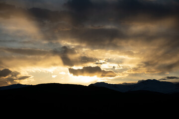 Last light over the rocky mountains