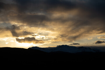 Last light over the rocky mountains