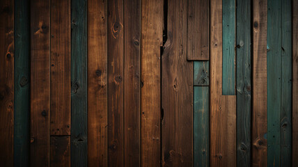 Naklejka premium Antiguo fondo de madera con textura oscura grunge, la superficie de la antigua textura de madera marrón, paneles de madera de teca de vista superior. 