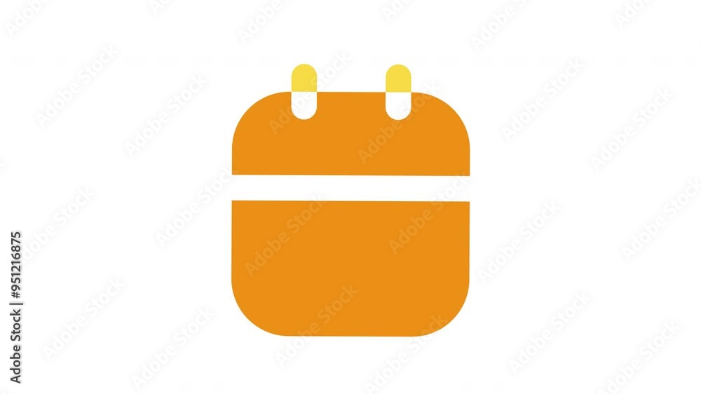 Poster orange rectangle with rounded corners, white line, and yellow circles ideal for web design projects 