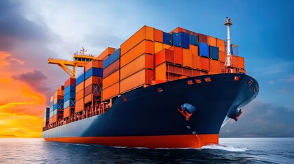 Fototapeta premium Marine export, efficient freight,