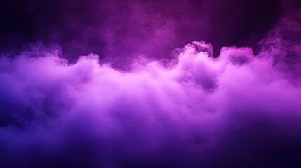 Obraz premium Ground purple fog background, 3d rendering. Smoke cloud scene neon light. Spooky dark magic haze. Panoramic view of the abstract fog.