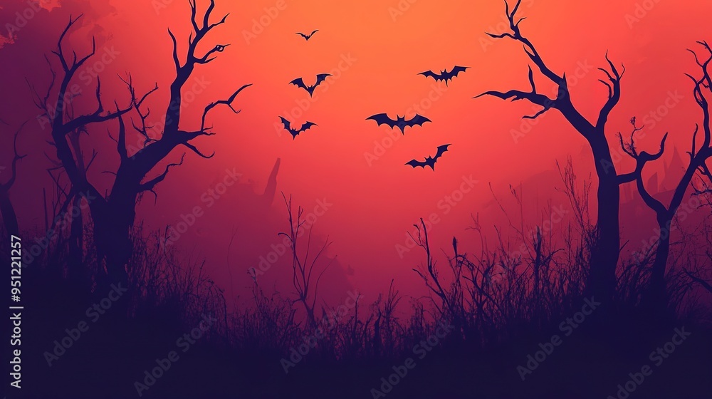 Poster Halloween wallpaper with gradient background