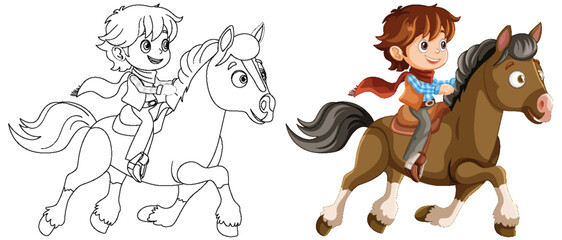 Cowboy Riding a Horse