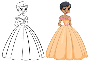 Elegant Princess in Ball Gown