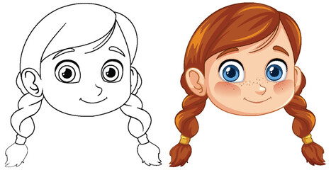 Smiling Girl with Braided Hair