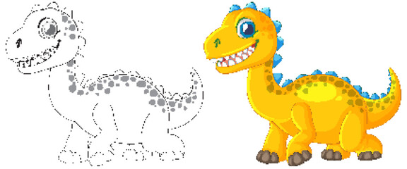 Colorful Dinosaur Illustration for Kids