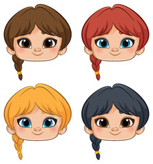 Cute Girls with Braided Hair