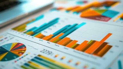 Obraz premium 2025 Yearly Financial Report: Comprehensive Chart Showing Company Progress and Growth with Years' Data Statistics