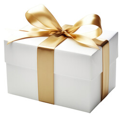Obraz premium PNG Elegant gift with golden ribbon