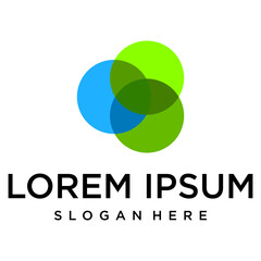 three round logos with transp...