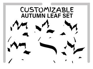 Autumn leaf customizable set with stylist design, unique aesthetics, and negative space