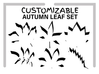 Autumn leaf customizable set with stylist design, unique aesthetics, and negative space