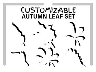 Autumn leaf customizable set with stylist design, unique aesthetics, and negative space