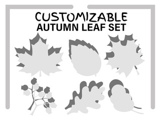 Autumn leaf customizable set with stylist design, unique aesthetics, and negative space