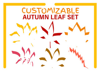 Autumn leaf customizable set with stylist design, unique aesthetics, and negative space