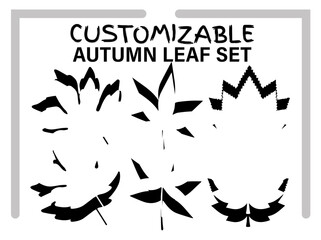 Autumn leaf customizable set with stylist design, unique aesthetics, and negative space