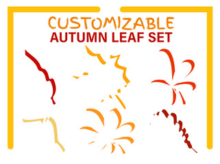 Autumn leaf customizable set with stylist design, unique aesthetics, and negative space