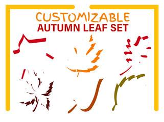 Autumn leaf customizable set with stylist design, unique aesthetics, and negative space