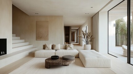 Light & Airy: Minimalist Living Room Design with Neutral Tones 2