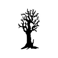 Halloween tree silhouette vector art