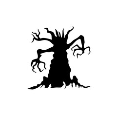 Halloween tree silhouette vector art