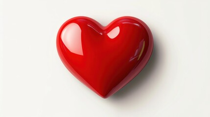 Obraz premium A Shiny Red Heart on a White Background
