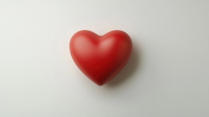 Obraz premium Red Heart on White Background