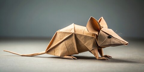 Origami rat symbolizing feeling stuck with problems, representing enormity of challenges , origami, rat, stuck, problems