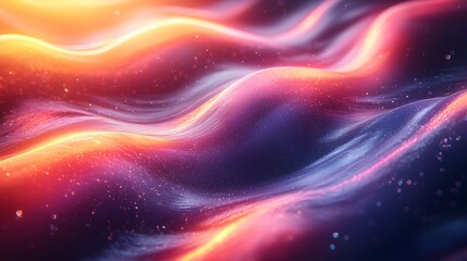 Fototapeta premium Swirly Neon Background with Dynamic Waves