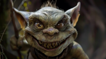 Obraz premium A lovely goblin with enticing eyes and a cruel smile