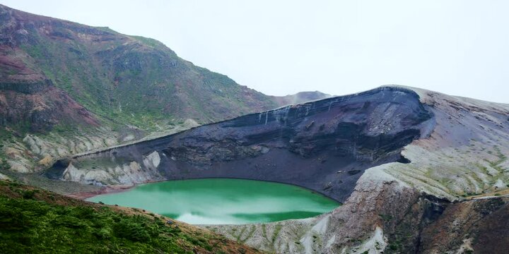 Rain on the top of a volcanic mountain