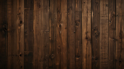 Obraz premium Fond de planche de bois marron foncé, papier peint. Vieux fond en bois texturé foncé grunge, la surface de la vieille texture de bois brun, vue de dessus lambris en bois de pin brun. 