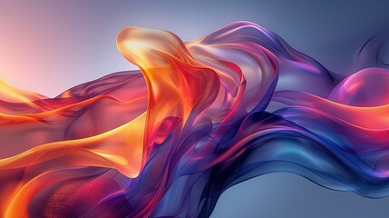 Obraz premium Fluid 3D geometric shape for poster design. Black abstract form and colorful lines in glass morphism style. Vector template design