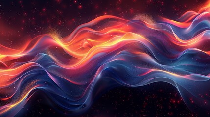 Obraz premium Fluid 3D geometric shape for poster design. Black abstract form and colorful lines in glass morphism style. Vector template design