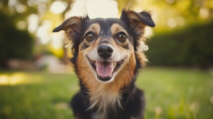 Playful Pup in Vibrant Hues: A Captivating Portrait of Canine Joy