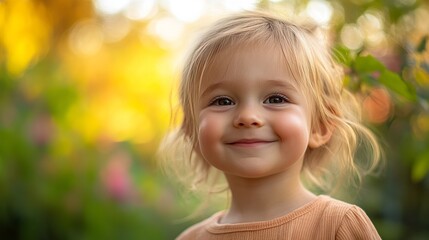 Fototapeta premium Joyful Child: Outdoor Portrait of a Happy Kid