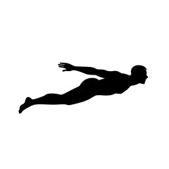 vector silhouette of a Swimming