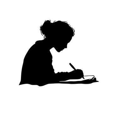 recommend clip art: vector silhouette of a Writing