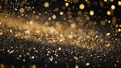 Golden Glitter on Black Background