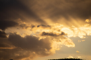 Sun setting Behind the Colorado Rocky Mountains