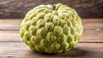 Fototapeta premium Hybrid fruit Atemoya, a cross between sugar-apple and cherimoya , tropical, exotic, sweet, juicy