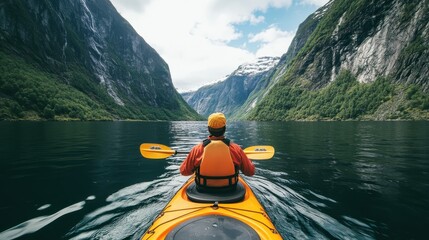 Serene Kayaking Adventure in a Picturesque Norwegian Fjord