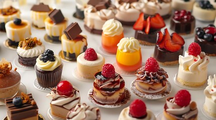 A mouthwatering array of different desserts and pastries