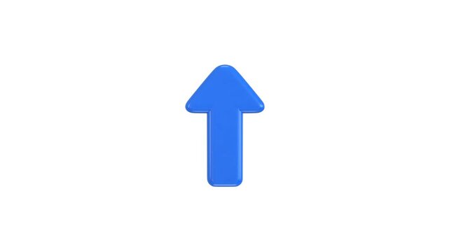 Up Arrow icon animation on 3d render