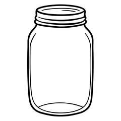 minimalistic hand drawn mason jar contour sketch vector line