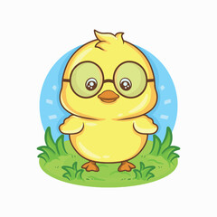 artwork illustration and t shirt design cute duck character sticker