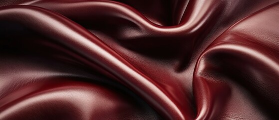 Sumptuous leather texture in deep mahogany with polished sheen, conveying high-end elegance and sophistication